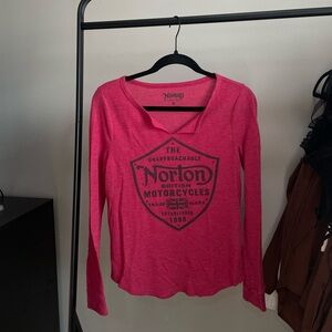 Norton Motorcycle Red Long Sleeve